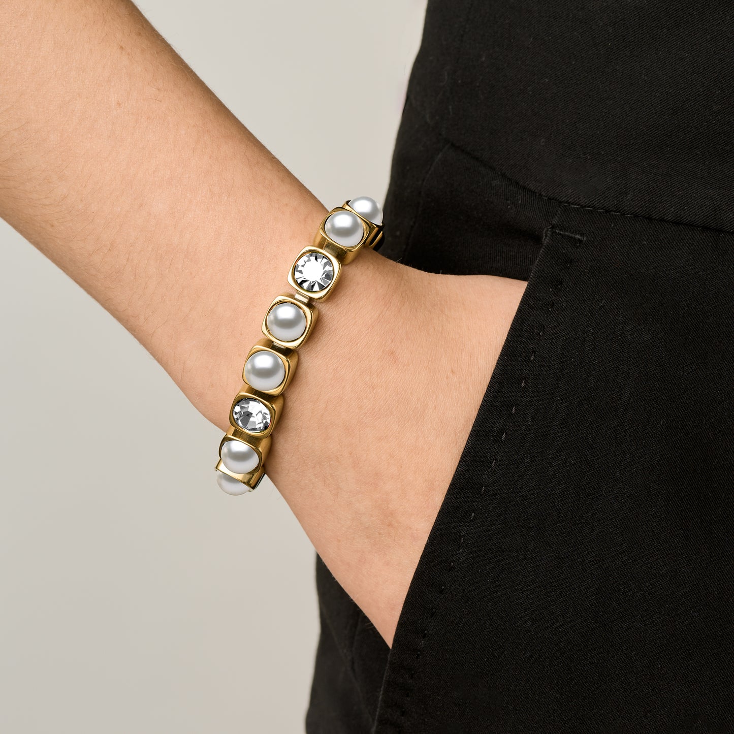 Armbånd CONIAN SG CRYSTAL / WHITE PEARL
