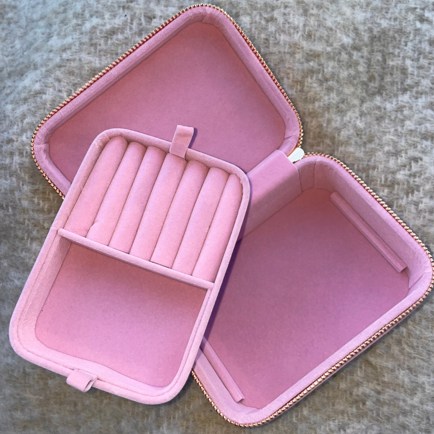 Smykkeskrin ROSE VELVET JEWELLERY BOX