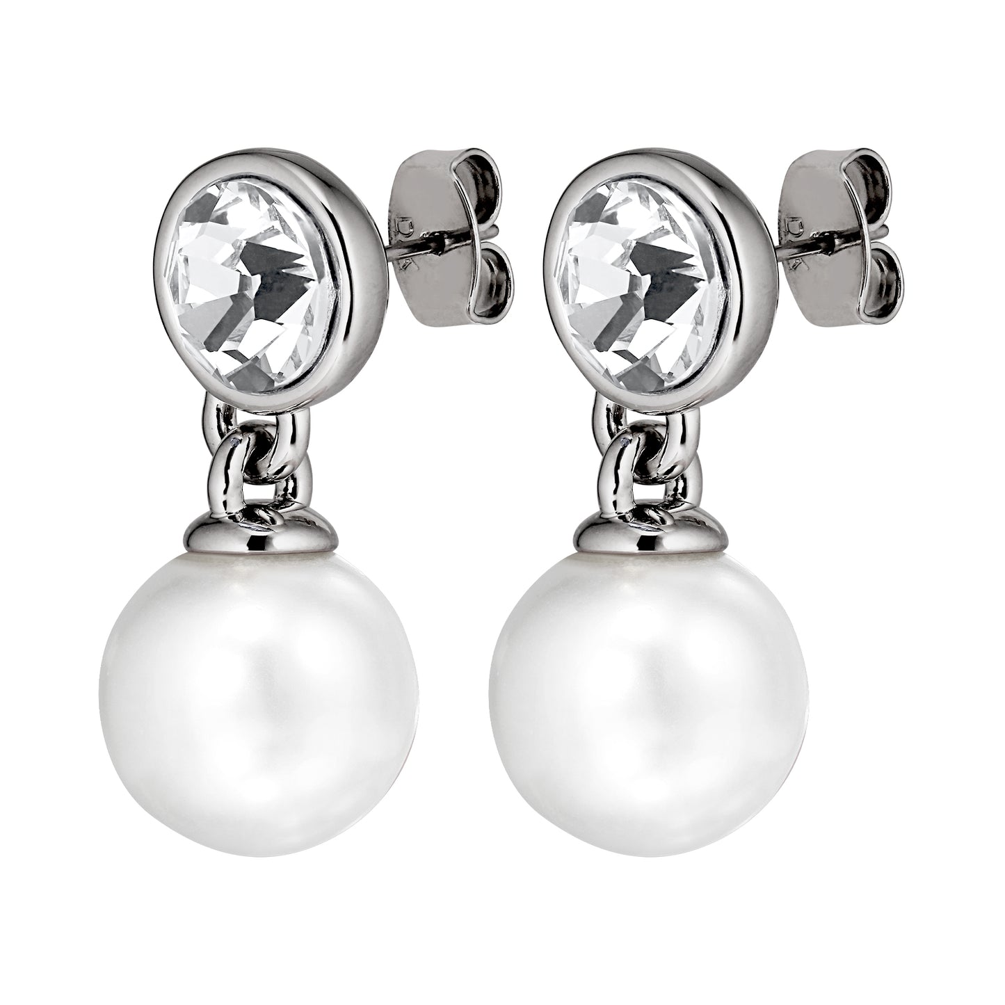 Øredobber NAOMI SS CRYSTAL / WHITE PEARL