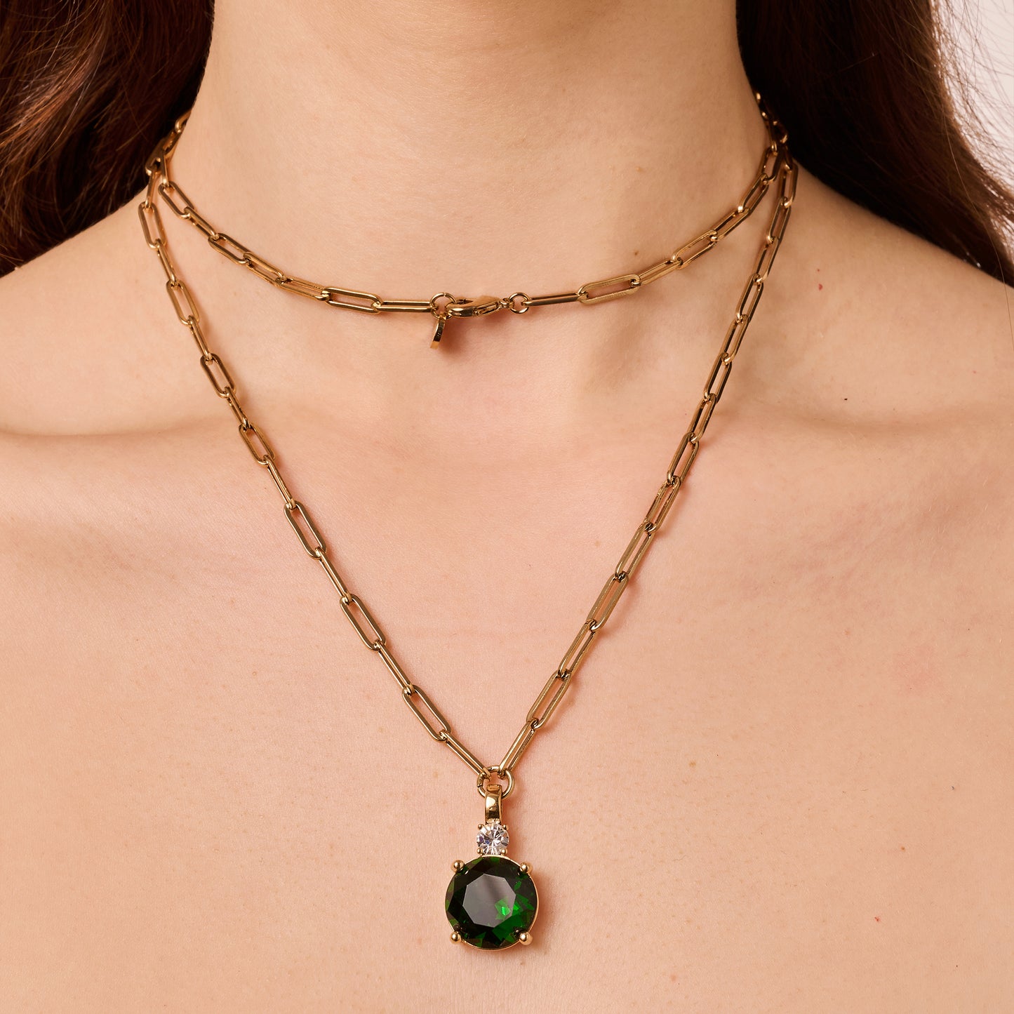 Halskjede GLORY SG EMERALD GREEN / CRYSTAL