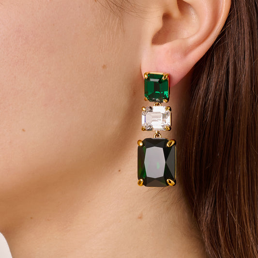 Øredobber ESMARA SG EMERALD GREEN / CRYSTAL