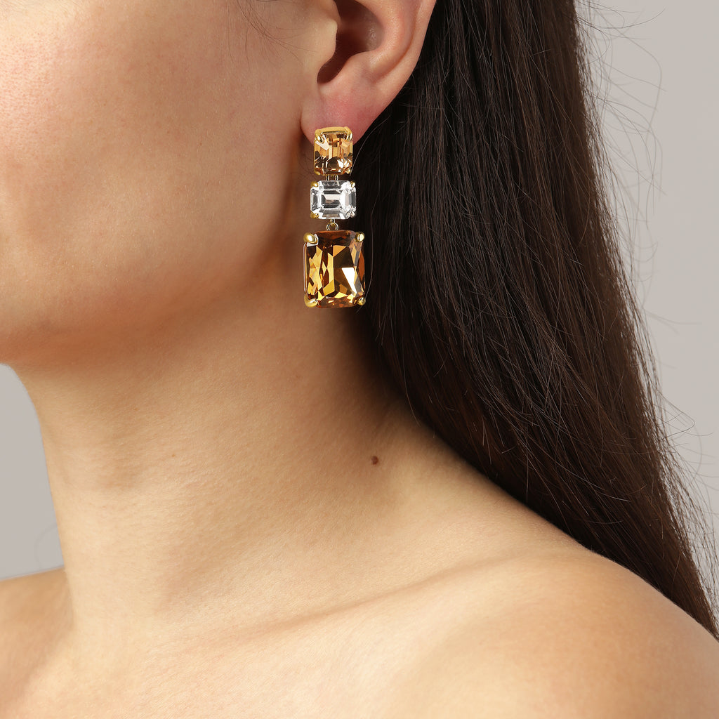 Øredobber ESMARA SG GOLDEN / CRYSTAL