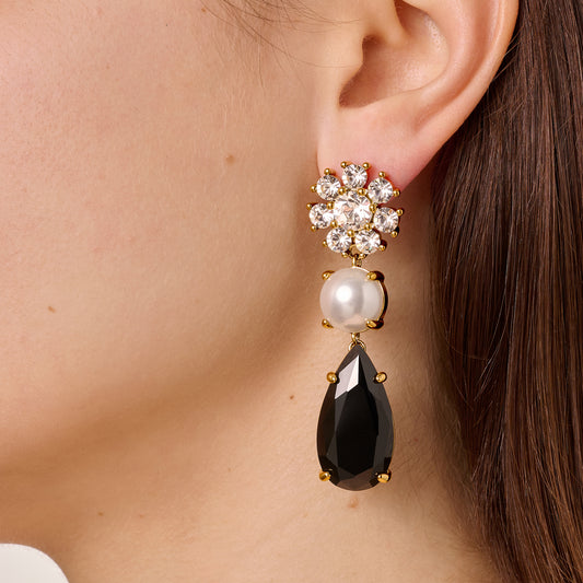 Øredobber MISIA SG BLACK / CRYSTAL