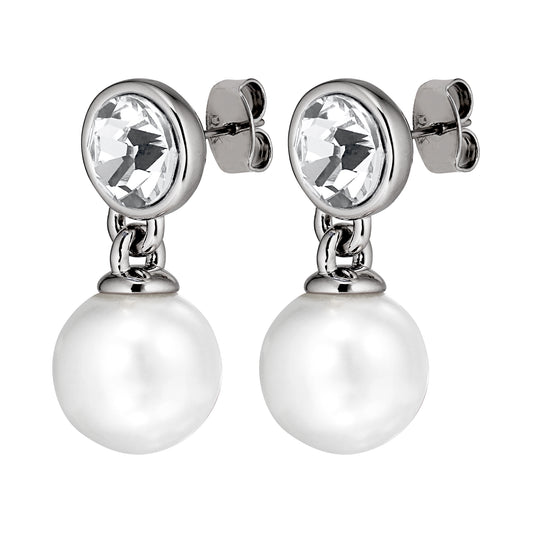 Øredobber NAOMI SS CRYSTAL / WHITE PEARL