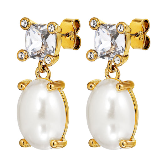 Øredobber ANTONIA SG CRYSTAL / WHITE PEARL