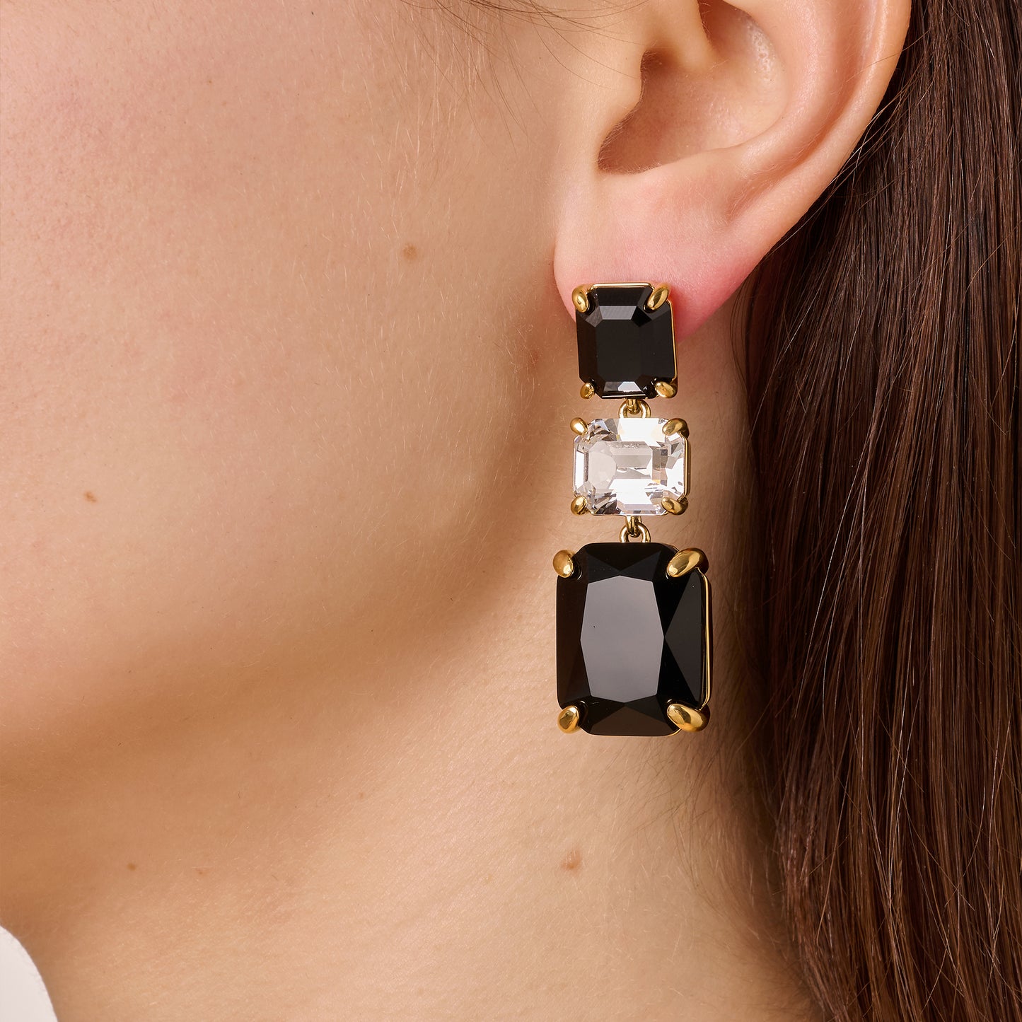 Øredobber ESMARA SG BLACK / CRYSTAL