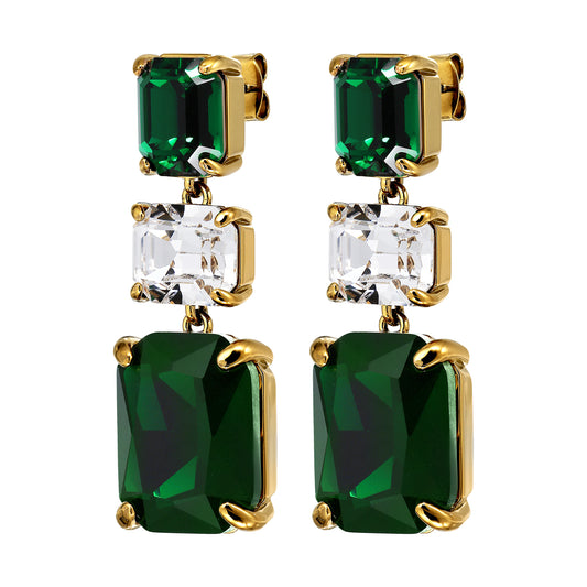 Øredobber ESMARA SG EMERALD GREEN / CRYSTAL