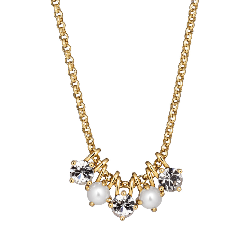 Halskjede PHILA SG CRYSTAL / WHITE PEARL