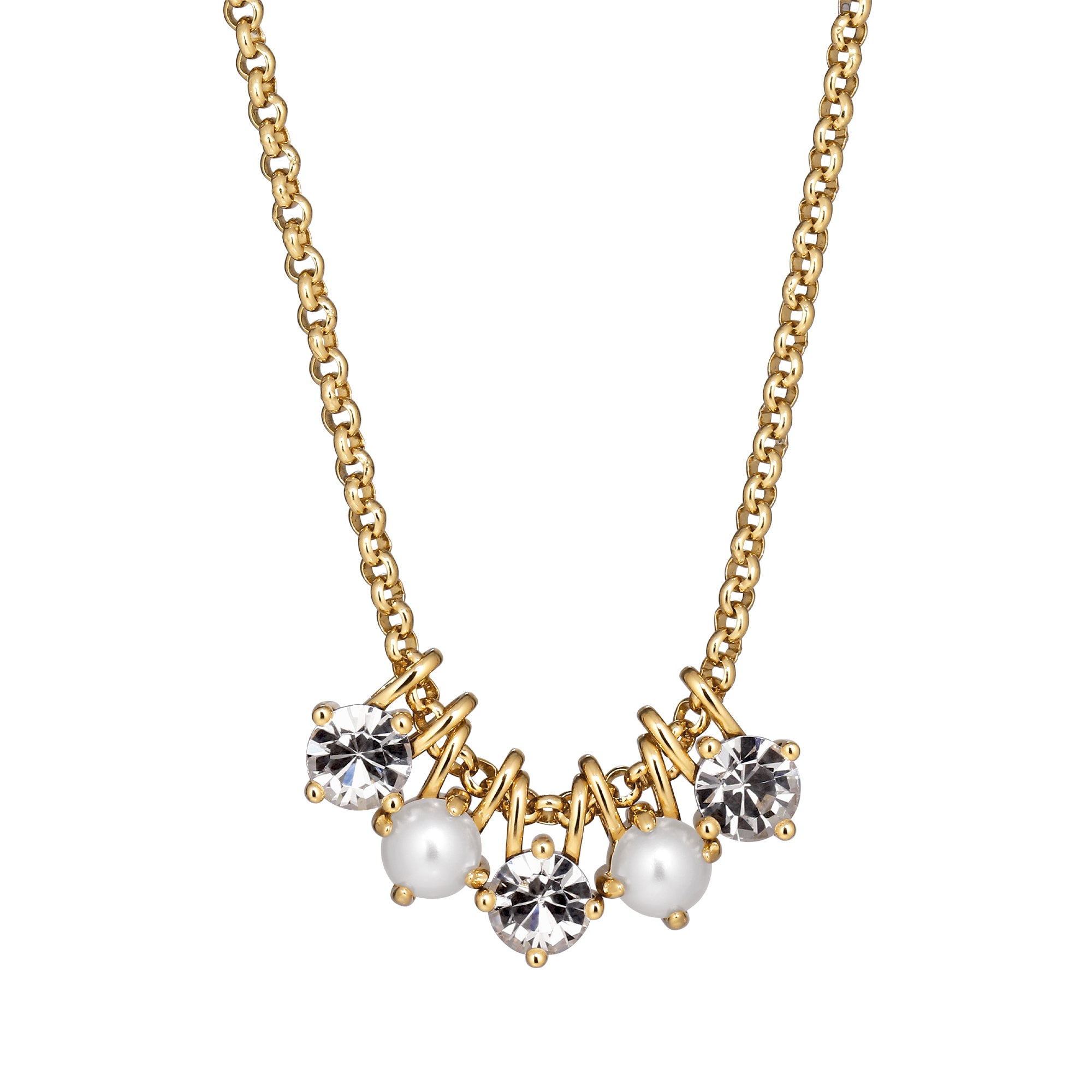 Halskjede PHILA SG CRYSTAL / WHITE PEARL